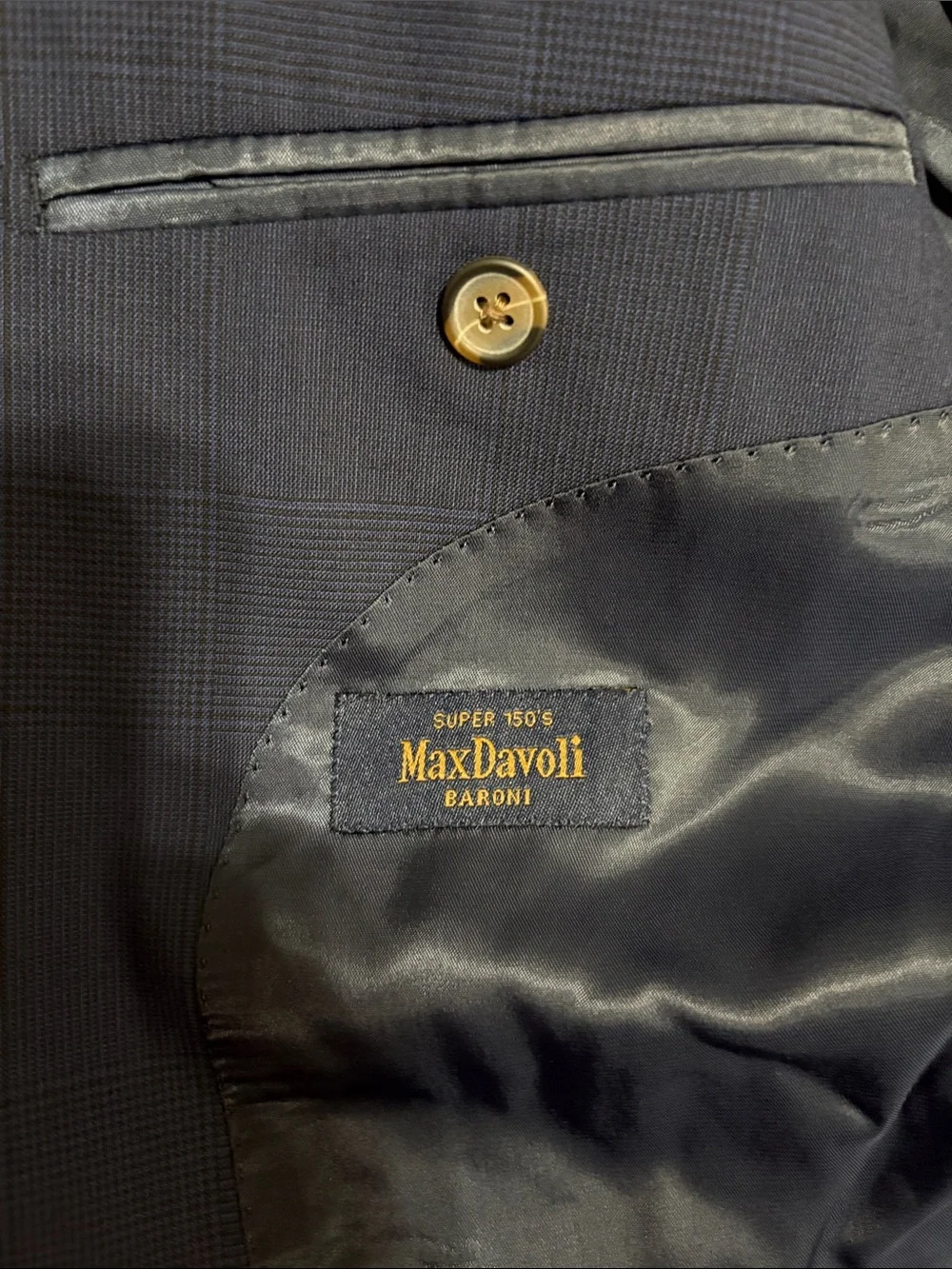 MaxDavoli 2 Piece Suit Navy Blue/Plaid